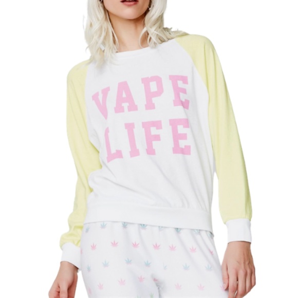 NWT Wildfox Broad City Yellow Life Long Sleeve S - Picture 1 of 4